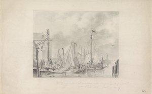 Aankomst in Amsterdam van vluchtelingen voor de watersnood, 1825 door Anonymous