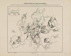 Aanschouwelijk Oorlogstooneel / Kaart van Europa in 1859