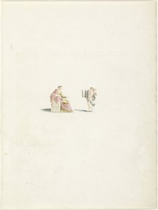 Amor presenteert een boek aan een muze door Anonymous