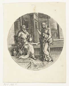 Anna brengt de blinde Tobit een bokje Verhaal van Tobias (serie titel) door Anonymous