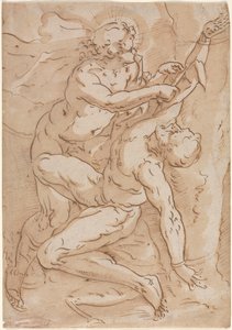 Apollo Villende Marsyas (recto) door Anonymous