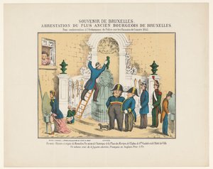 Arrestatie van Manneken Pis, 1845 door Anonymous