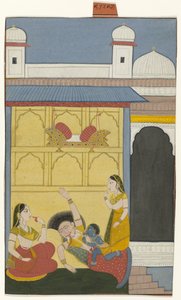 Baby Krishna doodt de demon Putana