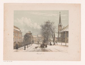 Besneeuwde straat in Rijswijk