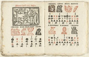 Bladzijden met de voorspelling voor de maand mei, 1712