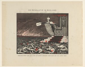 Bloedige onderdrukking door tsaar Nicolaas II van de Revolutie van 1905 door Anonymous