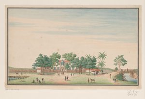 Buitenhuis van de gouverneur aan de Grote Pas bij Colombo