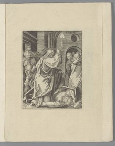 Christus jaagt de geldwisselaars uit de tempel door Anonymous