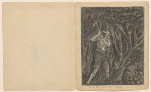 Coolen begin een bos te kappen te Ngoro, ca. 1820-1850 door Anonymous