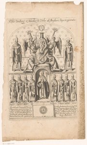 De heilige Nicolaas omgeven door pausen door Anonymous