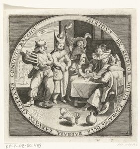 De maand februari, Vastenavond, ca. 1600. De twaalf maanden van het jaar verbeeld in scènes uit het volksleven (series title) door Anonymous