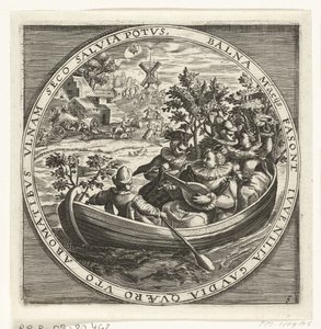 De maand mei, musicerend gezelschap in een bootje, ca. 1600 door Anonymous