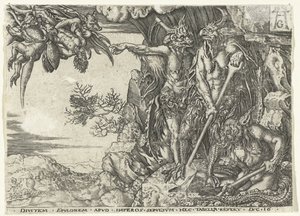 De rijke man door duivels naar de hel gevoerd (Parabel van Lazarus en de rijke man) door Anonymous