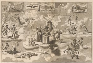 De verslagen actionist in de rinkelstoel, 1720 door Anonymous