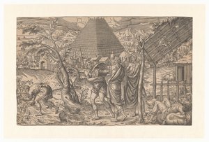 Dronkenschap van Noach en Toren van Babel door Anonymous