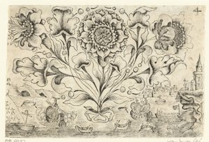 Drie bloemen en vier bladeren door Anonymous