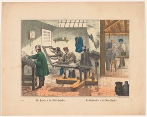 Drukkerij en lettergieterij The Printer & the Lettter-founder Der Buchdrucker & der Schriftgietzer (titel op object)