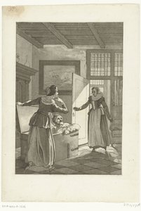 Elsje van Houweningen betrapt Hugo de Groot in de boekenkist, 1621