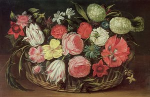 Bloemen in een mand
