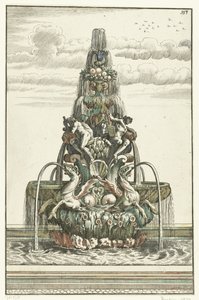 Fontein in de vorm van een piramide door Anonymous