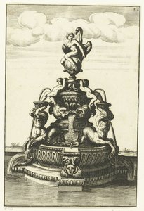 Fontein met Leda en de zwaan door Anonymous