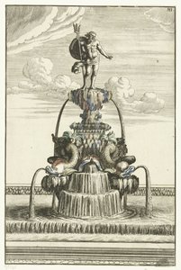 Fontein met beeld van Neptunus door Anonymous