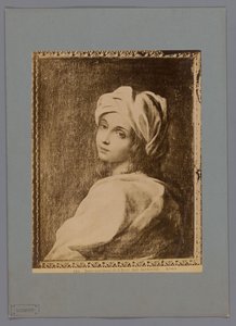 Fotoreproductie van een geschilderd portret van Beatrice Cenci door Guido Reni, in de Galleria Barberini te Rome door Anonymous