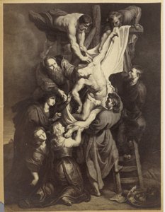 Fotoreproductie van een prent naar het schilderij Kruisafneming door Peter Paul Rubens door Anonymous