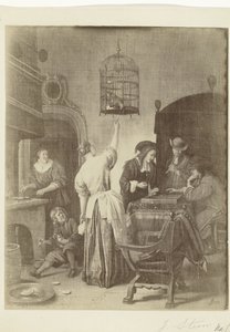 De papegaaiekooi van Jan Steen door Anonymous