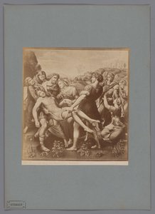 Fotoreproductie van het schilderij Kruisafname door Rafaël, in de collectie van de Galleria Borghese te Rome door Anonymous