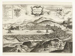 Gezicht op Bergen (Noorwegen), 1665