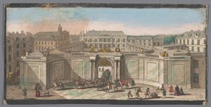 Gezicht op Hôtel de Soubise te Parijs