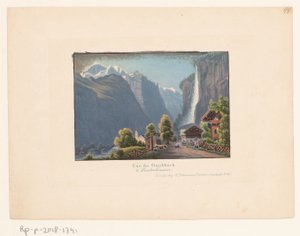 Gezicht op Staubbach en de Staubbachwaterval