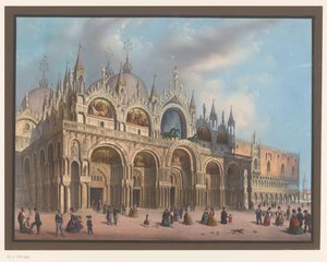 Gezicht op de Basiliek van San Marco te Venetië door Anonymous