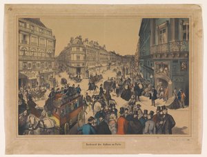 Gezicht op de Boulevard des Italiens te Parijs door Anonymous