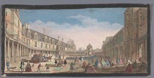 Gezicht op de Cour Ovale van het Palais de Fontainebleau door Anonymous