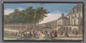Gezicht op de Cour de la Fontaine van het Palais de Fontainebleau
