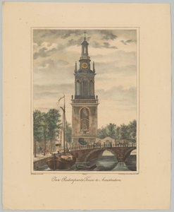 Gezicht op de Jan Roodenpoortstoren te Amsterdam door Anonymous