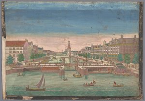 Gezicht op de Oudeschans te Amsterdam gezien vanaf het IJ