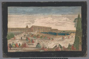 Gezicht op de Tuin van Versailles en het Paleis van Versailles door Anonymous