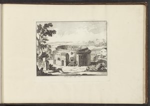 Gezicht op de ruïne van het Mausoleum van Augustus te Rome door Anonymous