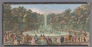 Gezicht op het Bassin de l’Encelade in de Tuin van Versailles