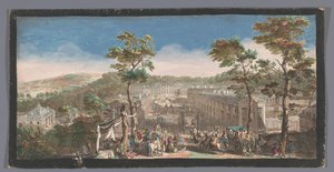 Gezicht op het Château de Saint-Cloud door Anonymous