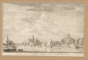 Gezicht op het Noorder Spaarne bij Haarlem