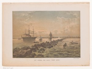 Gezicht op het Suezkanaal bij Port Said