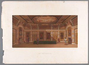 Gezicht op het interieur van de Trèveszaal, op het Binnenhof door Anonymous