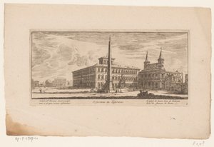 Gezicht op het plein aan de achterzijde van de Sint-Jan van Lateranen, te Rome