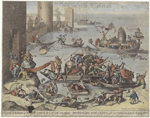 H. Martinus aan boord van een narrenschip door Anonymous
