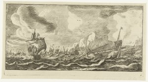 Haringbuizen op zee (Zeegezichten en afbeeldingen van schepen)