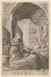 Heilige Hieronymus in de wildernis door Anonymous